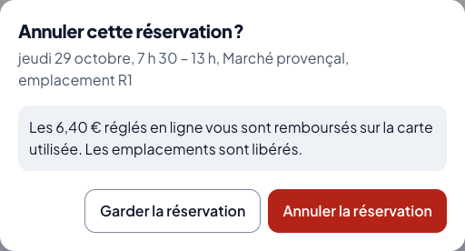 Dialogue d’annulation avec le remboursement